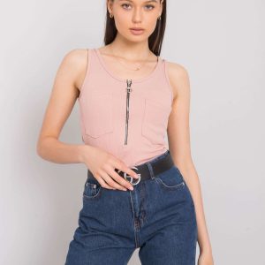 Dirty pink top with pockets Rosalind