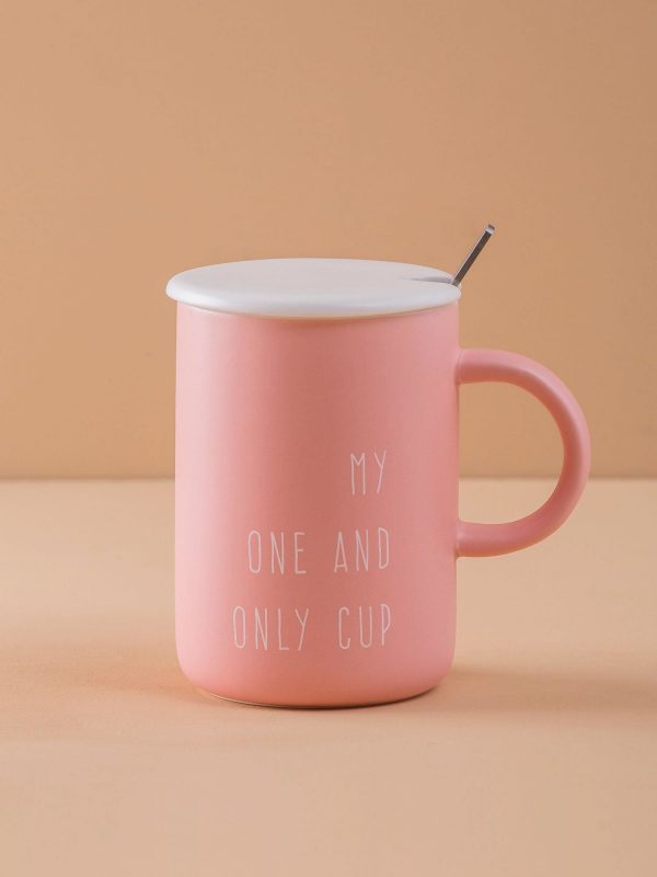 Pink mug with inscription