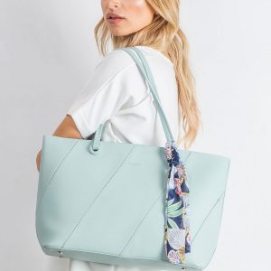 Mint shopper bag with scarf