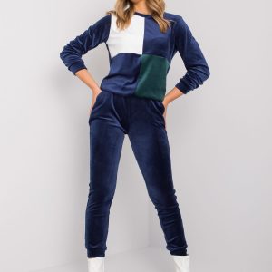 White and blue velour women's set Callani