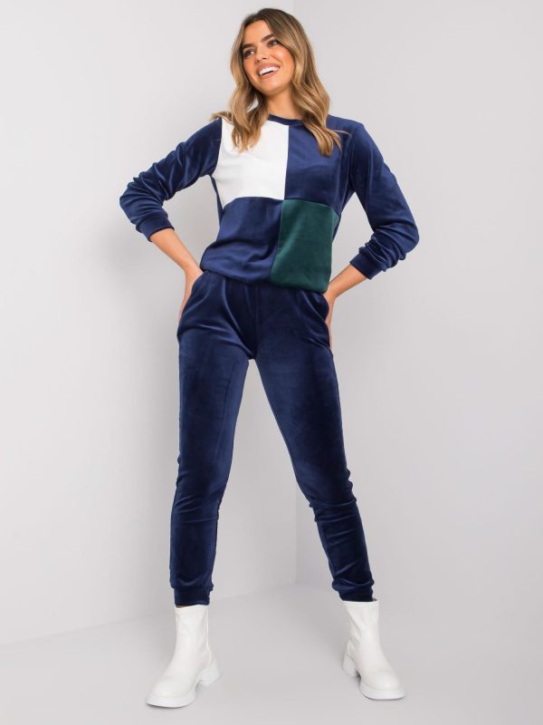 White and blue velour women's set Callani