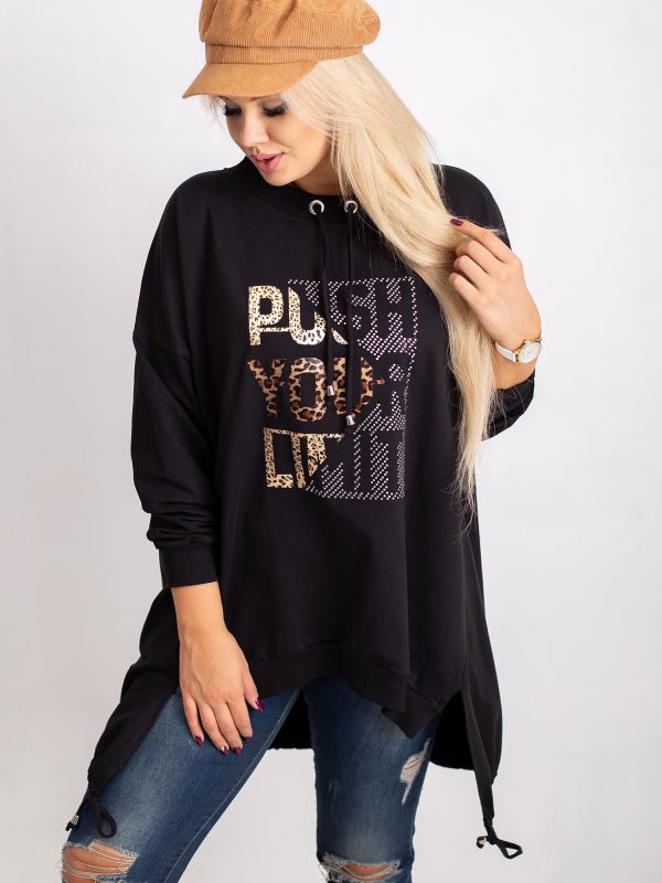 Totally black plus size sweatshirt