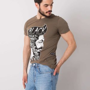 Khaki T-shirt for men cotton Aiden