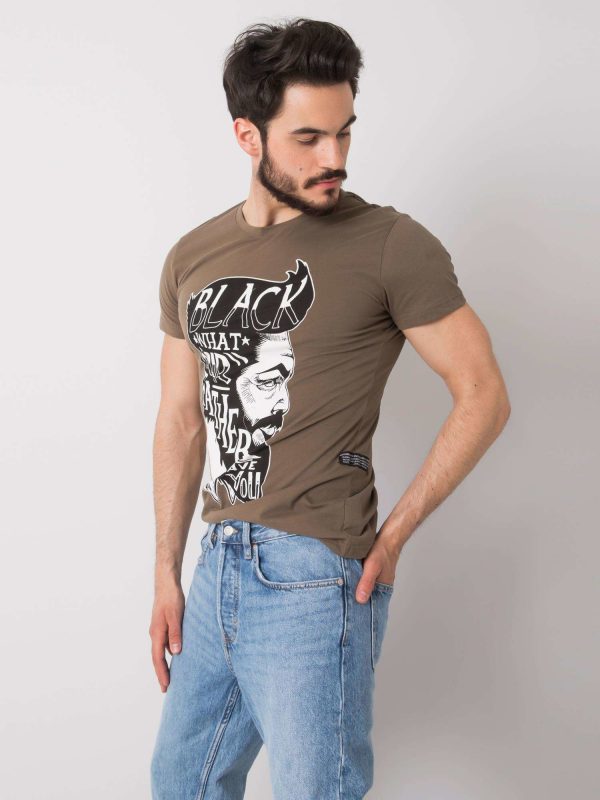 Khaki T-shirt for men cotton Aiden