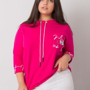 Fuchsia plus size blouse with print Susan