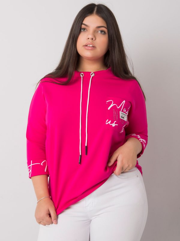 Fuchsia plus size blouse with print Susan