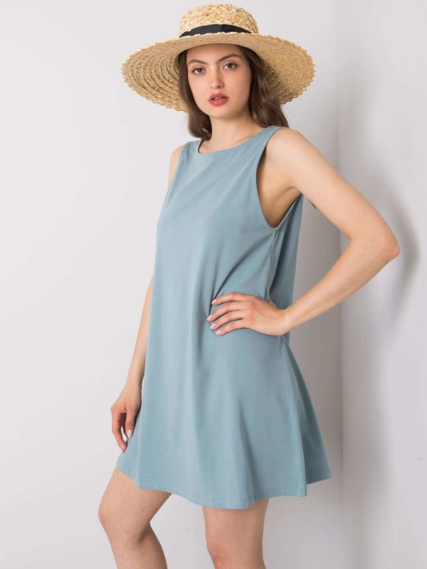 Susan RUE PARIS Blue and Grey Casual Dress