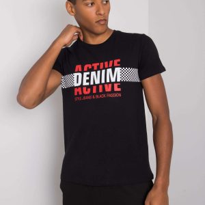 Men's Black T-Shirt with Collin Print