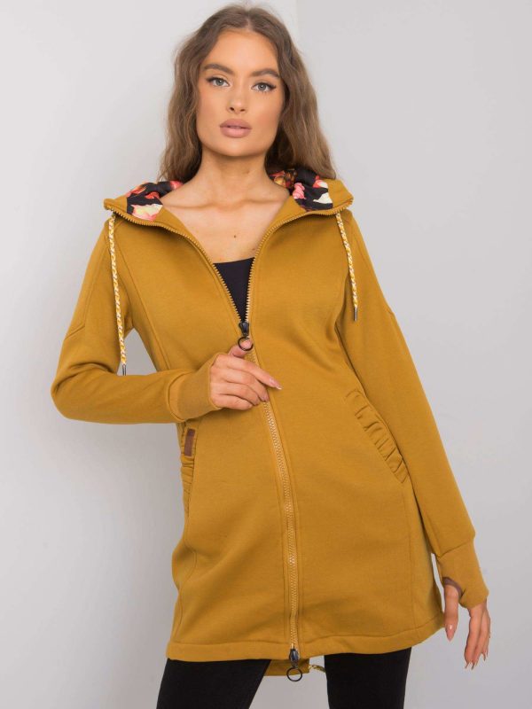 Dark Gold Zipper Sweatshirt Emilea