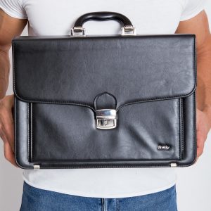 Black Leather Men's Briefcase