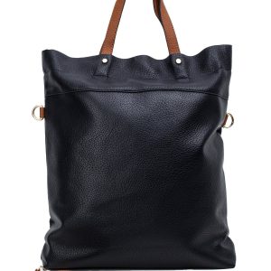 Black City Bag with Detachable Strap