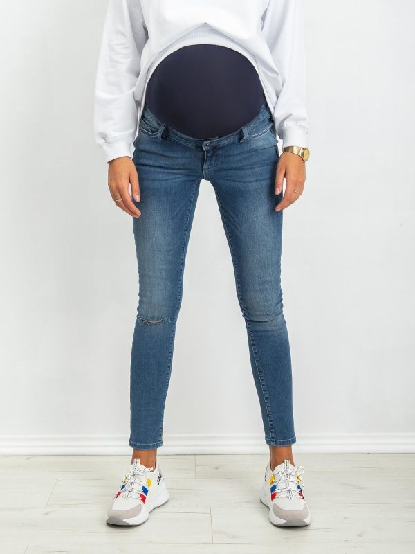 RUE PARIS Blue Lacy Maternity Jeans