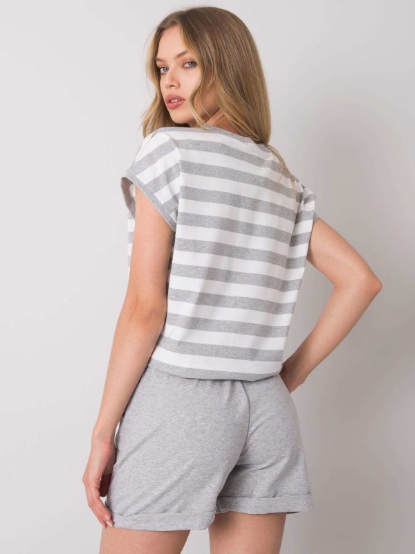 Grey and white casual set Elsa RUE PARIS