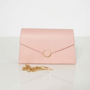 Light pink eco-leather clutch