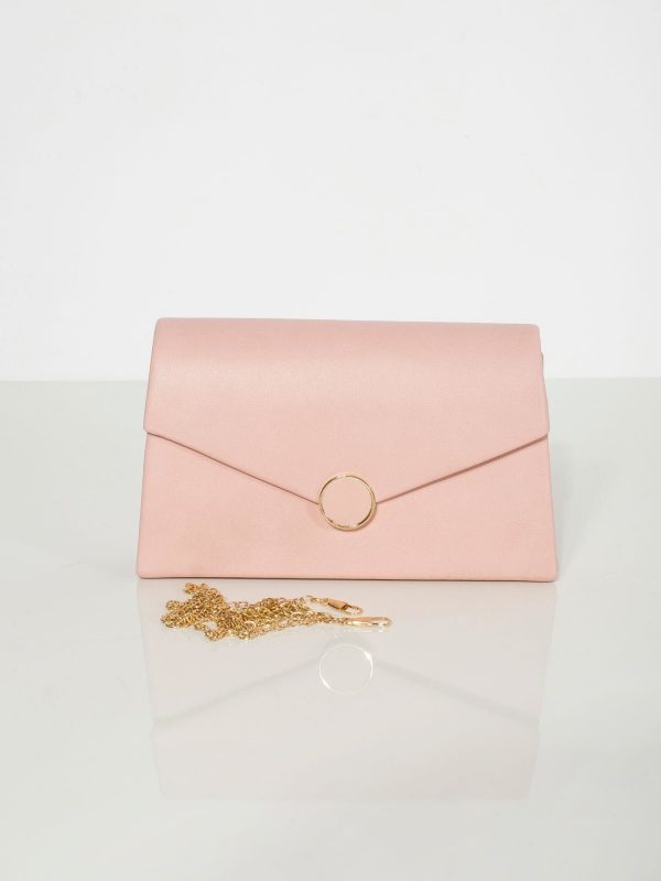 Light pink eco-leather clutch