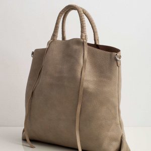 Beige large bag made of eco leather