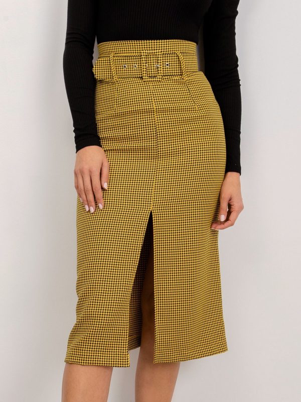 BSL Yellow houndstooth skirt