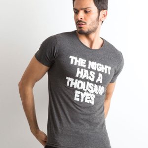 Dark Grey Men's T-Shirt with Lettering