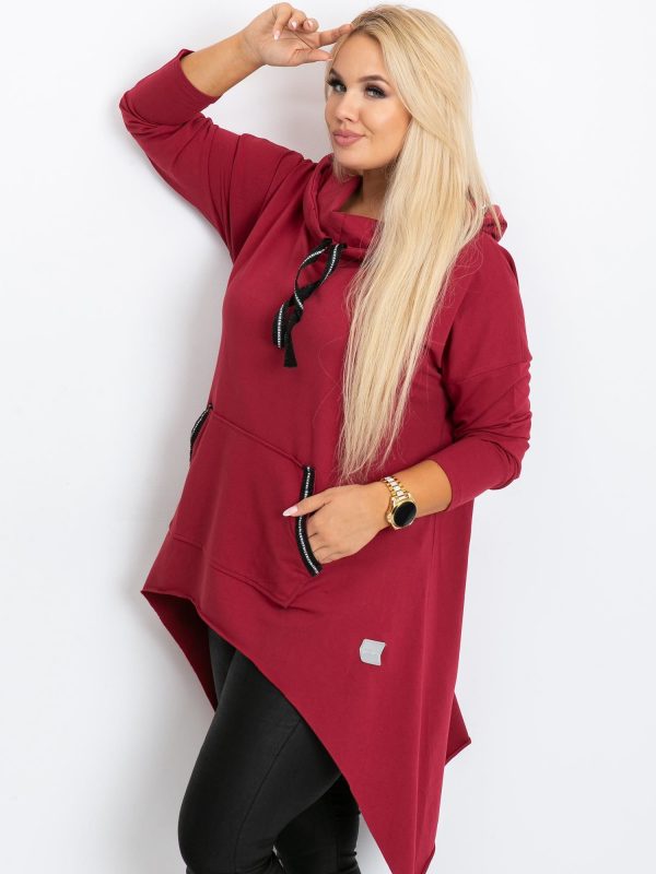 Burgundy tunic plus size Precious