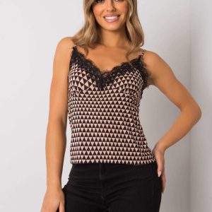 Black and beige top with straps Naura RUE PARIS