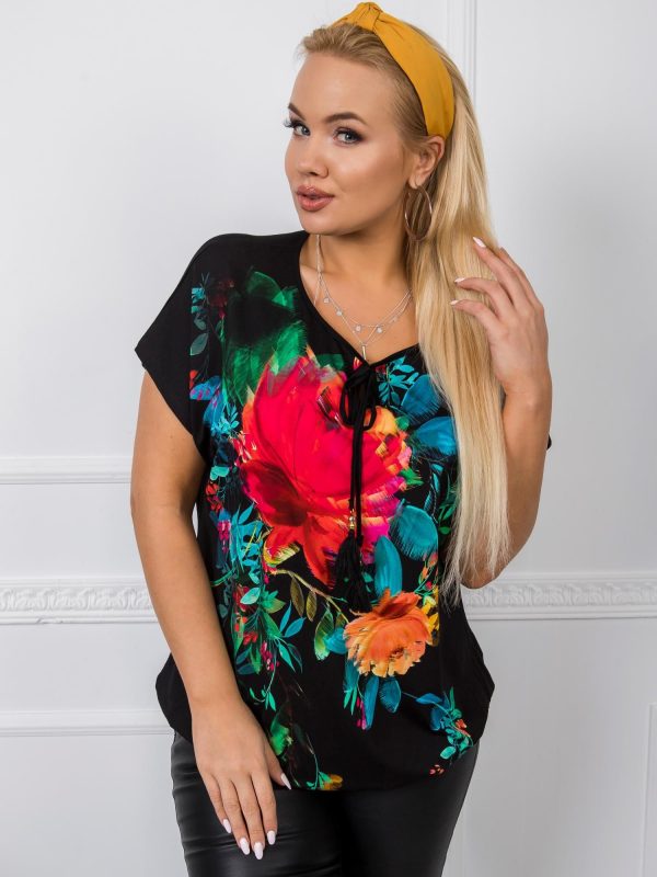 Black blouse plus size Anna