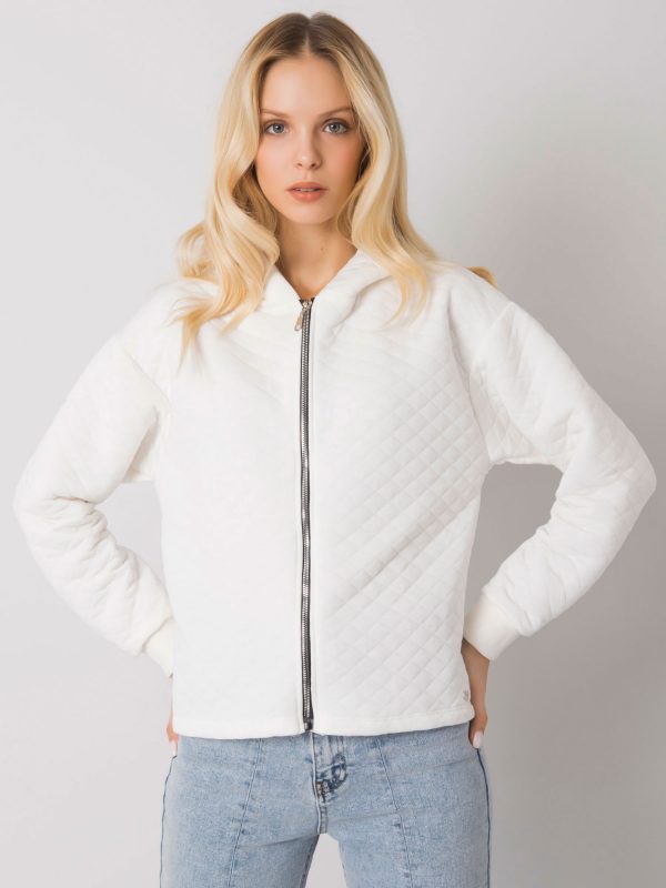 Ecru quilted sweatshirt basic Melanie