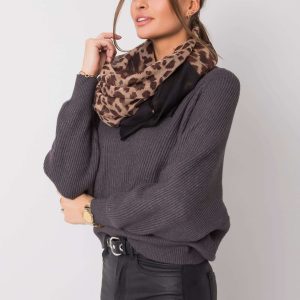 Beige and brown scarf with patterns