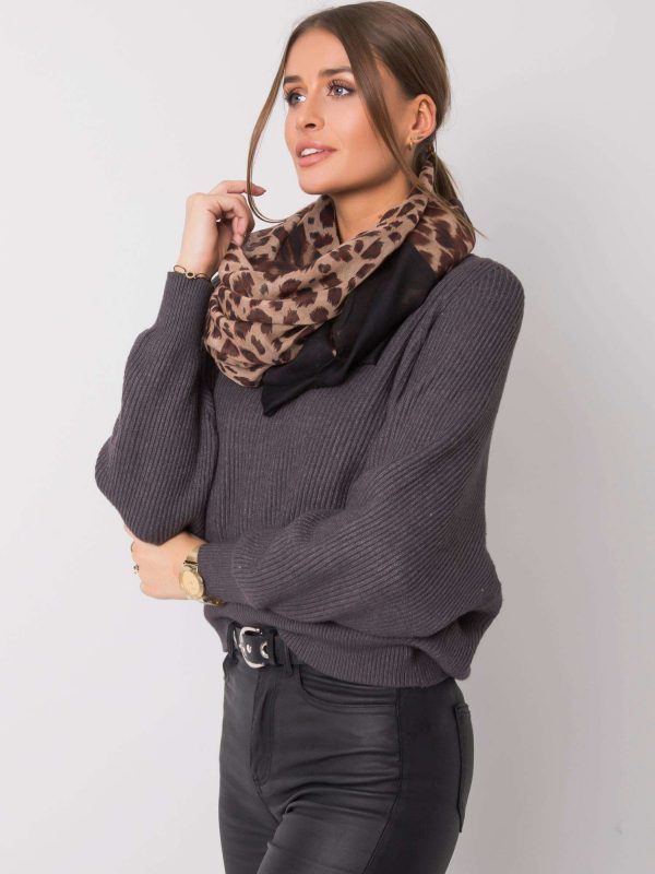 Beige and brown scarf with patterns