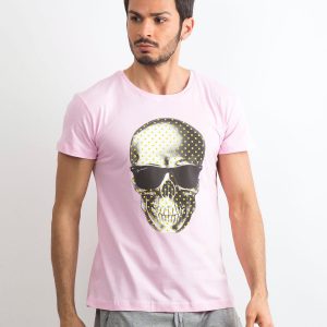 Light pink t-shirt for men with print