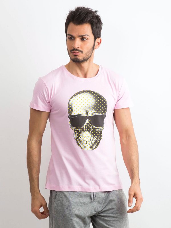 Light pink t-shirt for men with print