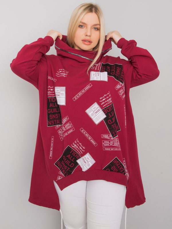 Burgundy plus size hoodie Ives