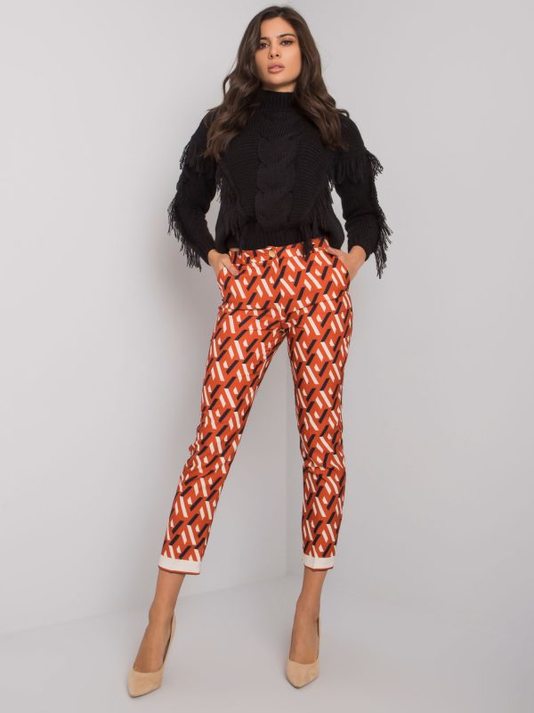 Dark Orange Dorchester Patterned Trousers