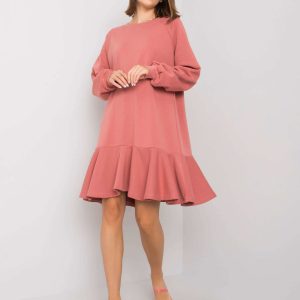 Dirty pink dress with ruffle Perrine