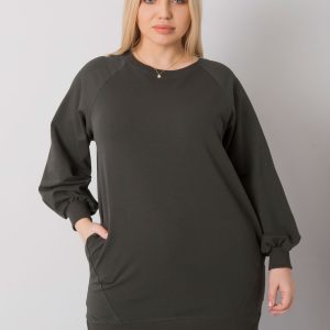 Dark khaki smooth plus size sweatshirt Toledo