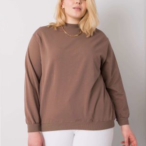 Brown plus size sweatshirt without hood Harmony