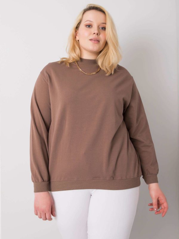 Brown plus size sweatshirt without hood Harmony