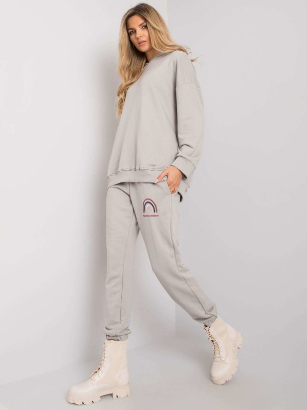 Gray sweatsuit set with Ailani pants