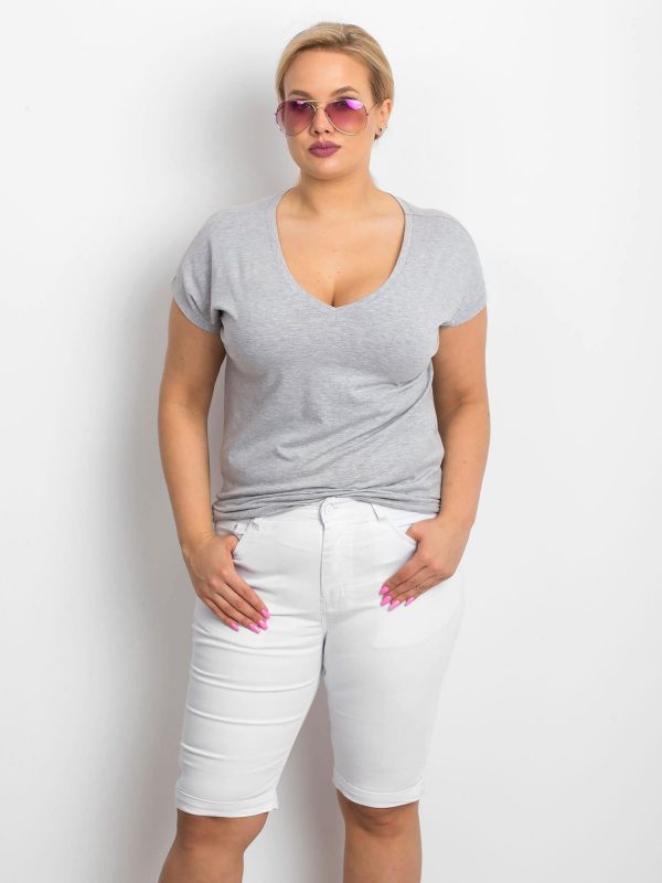 White Plus Size Shorts Sophisticaded