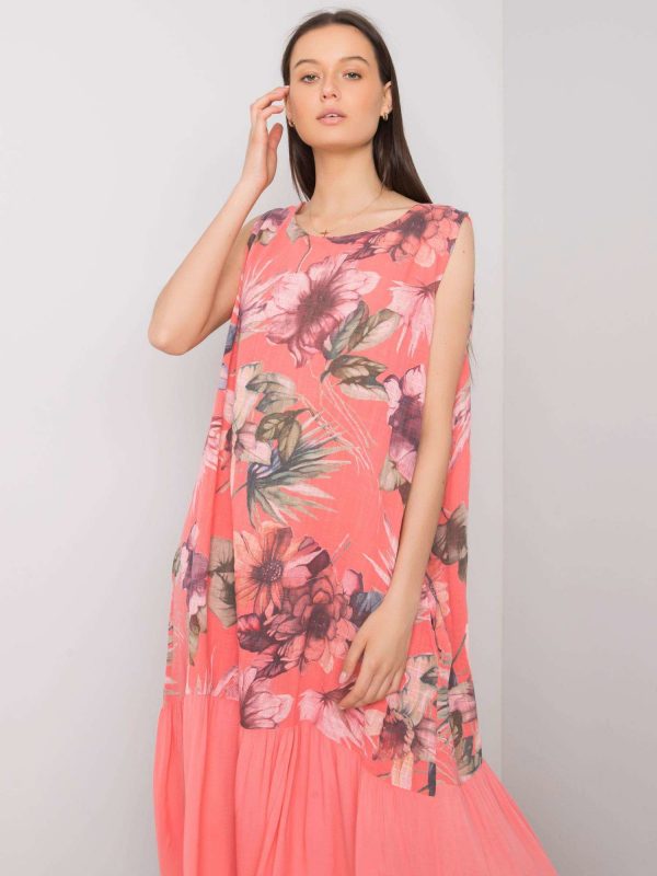 Olympia Coral Floral Dress