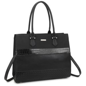 Black elegant bag made of eco-leather LUIGISANTO