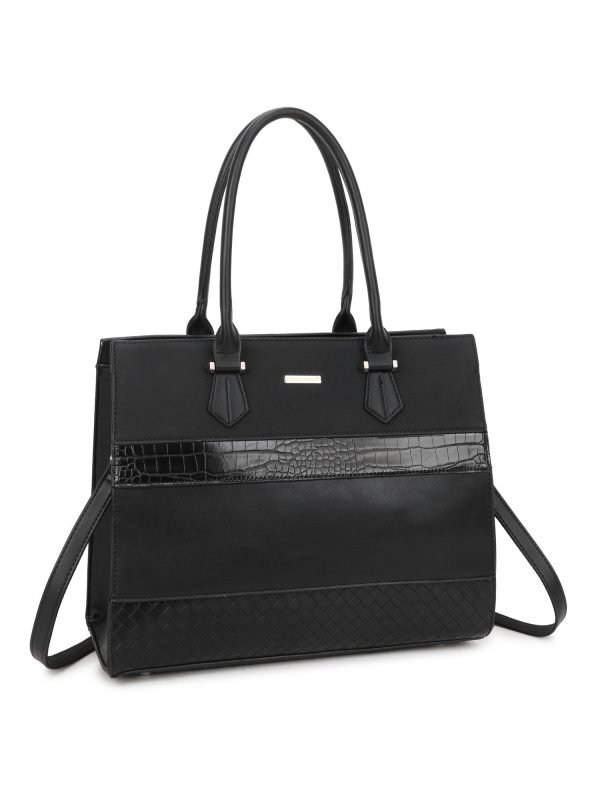 Black elegant bag made of eco-leather LUIGISANTO