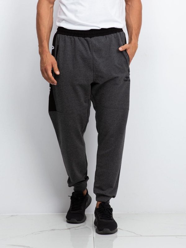 TOMMY LIFE Dark Grey Plus Size Men's Tracksuits