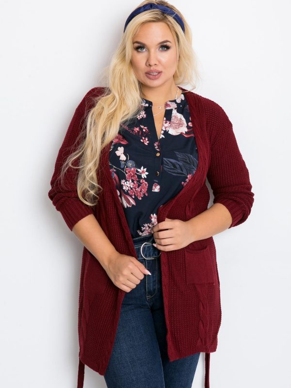 Burgundy plus size Fluent sweater