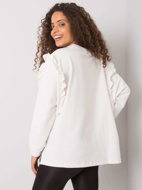 Monserrat white frills sweatshirt