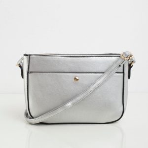 Women's silver eco leather handbag