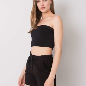 Monique RUE PARIS black cotton shorts