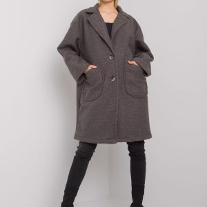 Women's graphite coat with pockets Bedford OCH BELLA