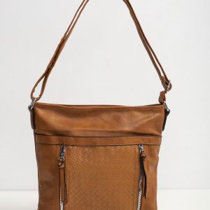 Brown bag with braid motif