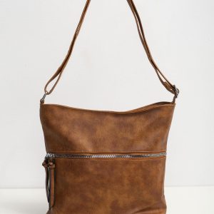 Brown bag with zipper