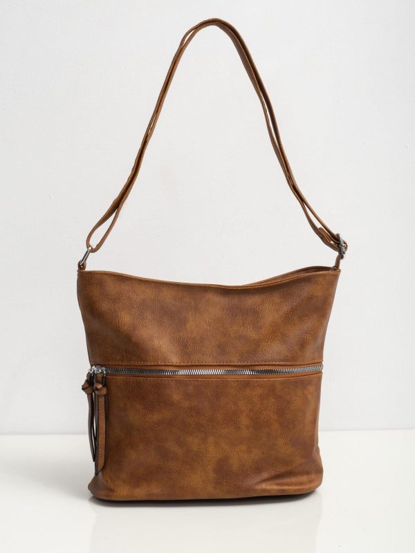 Brown bag with zipper